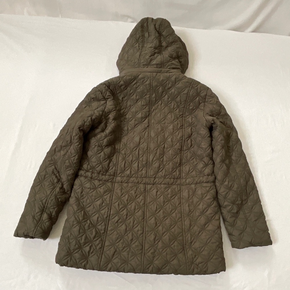 MARC NEW YORK Quilted Hooded Jacket Small Olive Brown - Picture 9 of 12